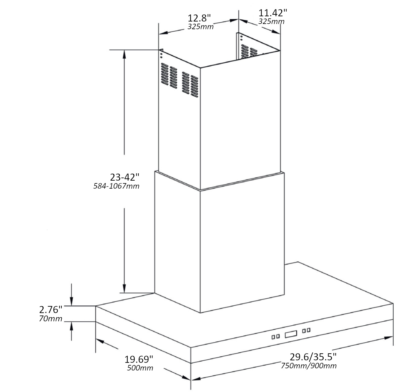 Explora PRO 30" Wall Mounted Range Hood 860CFM