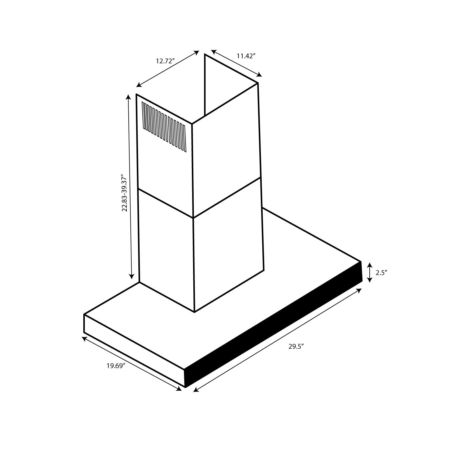 Hotte de cuisine murale Indy 860 PCM
