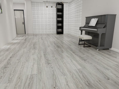 SPC Vinyl Plank Flooring 5.5mm - Light Grey - 7.2&quot;x48&quot; (23.9 sq. ft. per case)