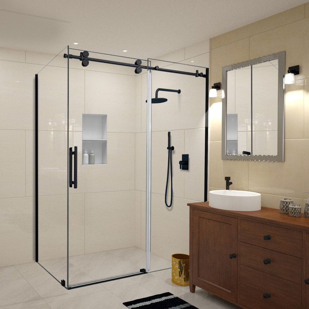 Cabine de douche coulissante sans cadre Vertiges