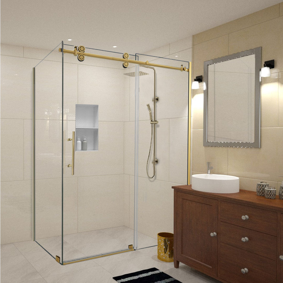 Cabine de douche coulissante sans cadre Vertiges