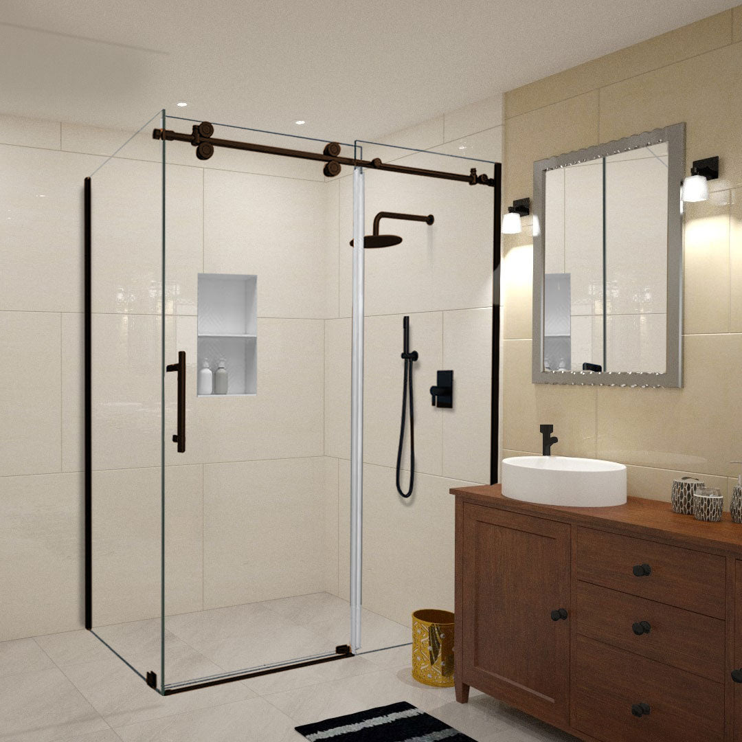 Cabine de douche coulissante sans cadre Vertiges