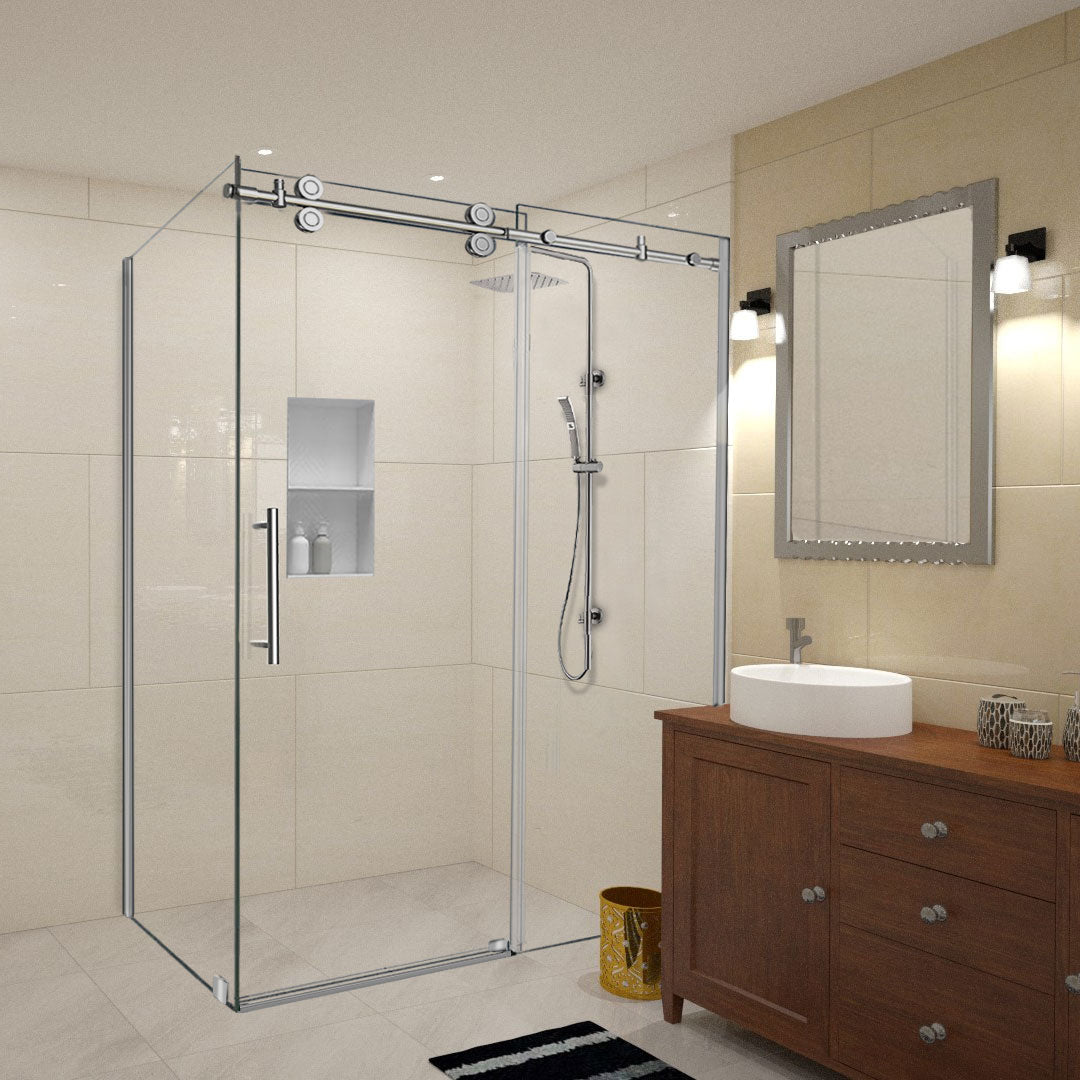 Cabine de douche coulissante sans cadre Vertiges