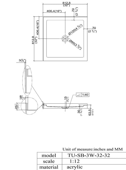 Alcove Shower Base