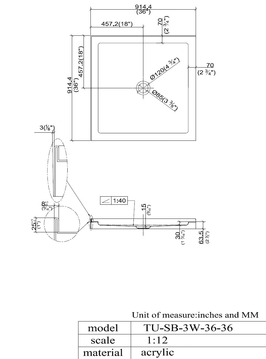 Alcove Shower Base