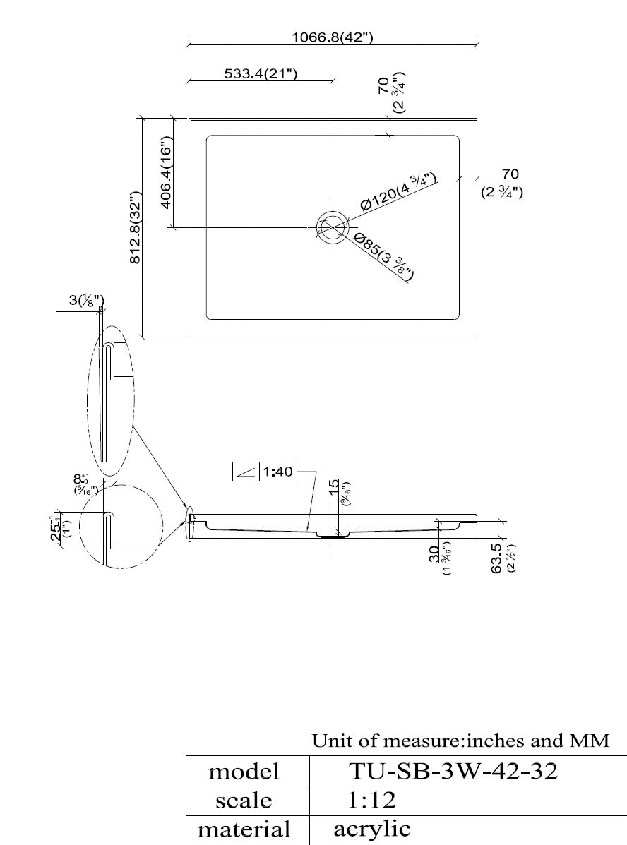 Alcove Shower Base