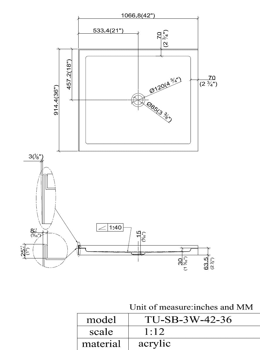 Alcove Shower Base