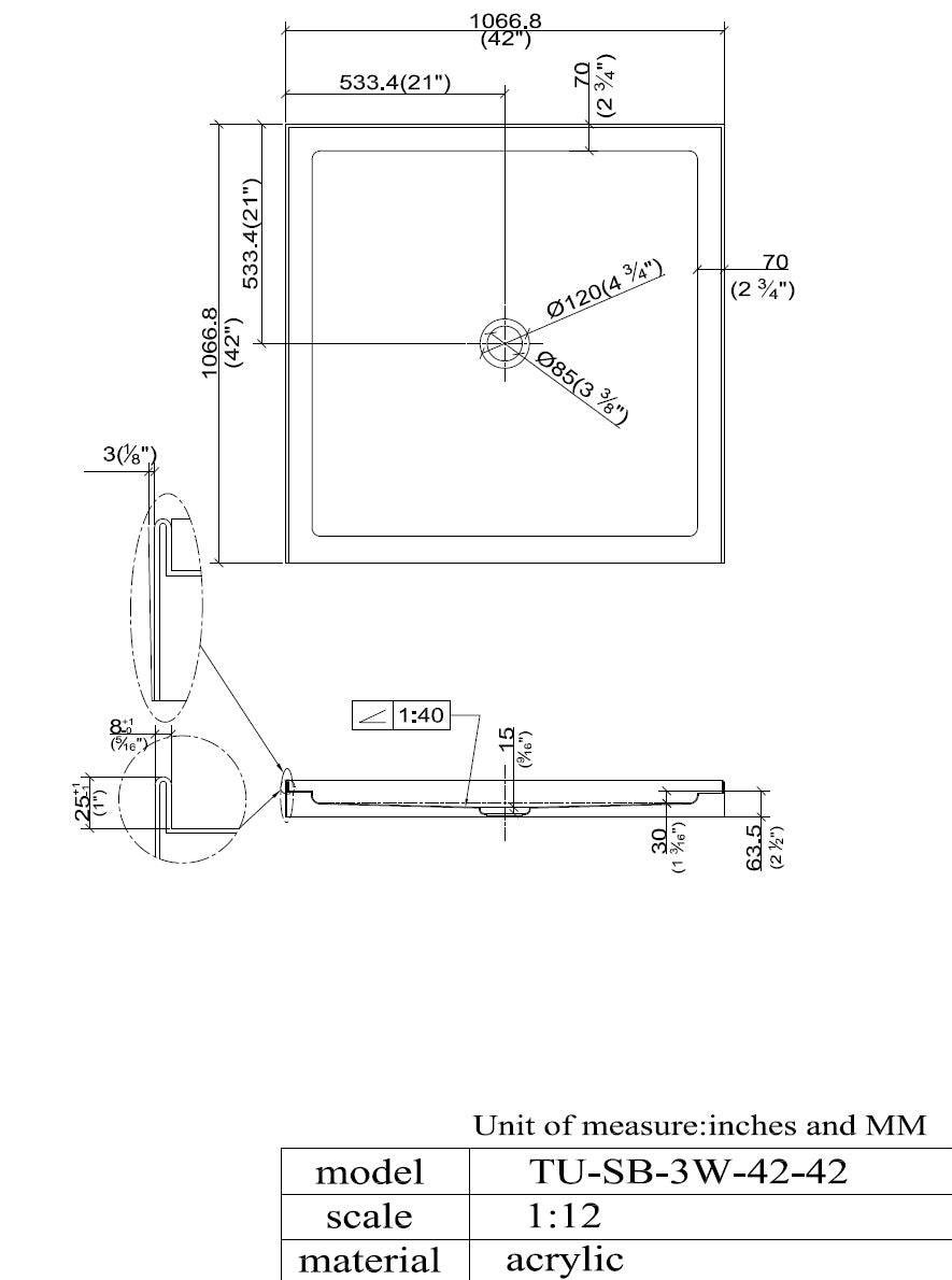 Alcove Shower Base