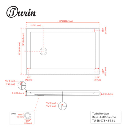 Alcove Shower Base