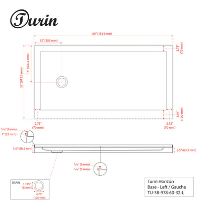 Alcove Shower Base