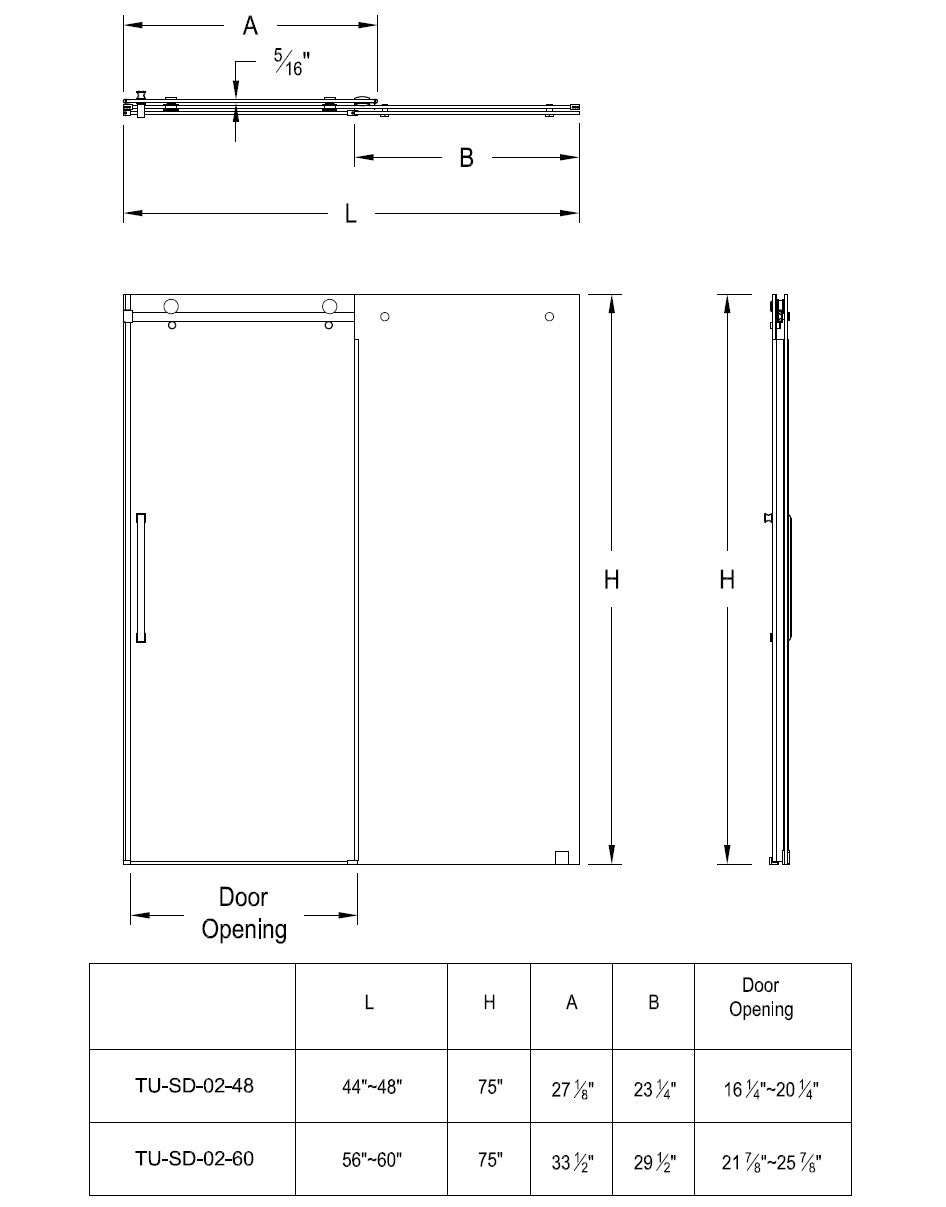 Oasis Frameless Sliding Alcove Shower Door