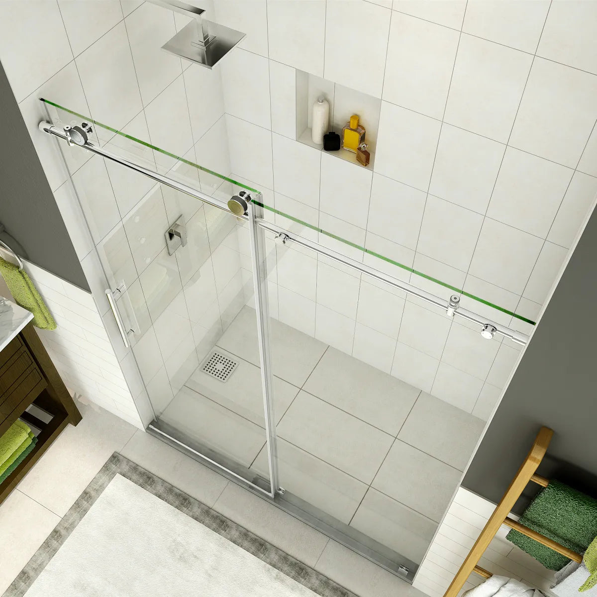 Mirage Frameless Sliding Alcove Shower Door