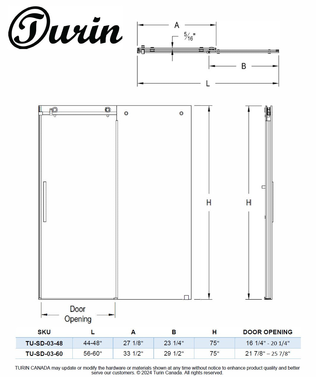 Mirage Frameless Sliding Alcove Shower Door