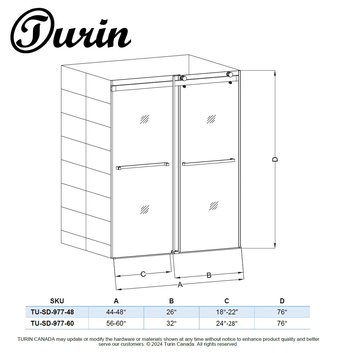 Laberge Frameless Dual-Bypass Sliding Shower Door