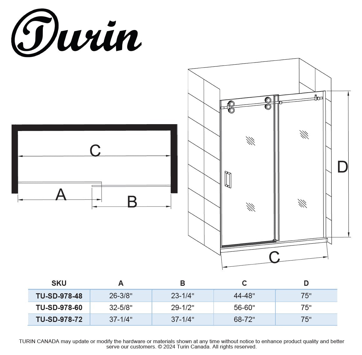 Horizon Frameless Sliding Shower Door