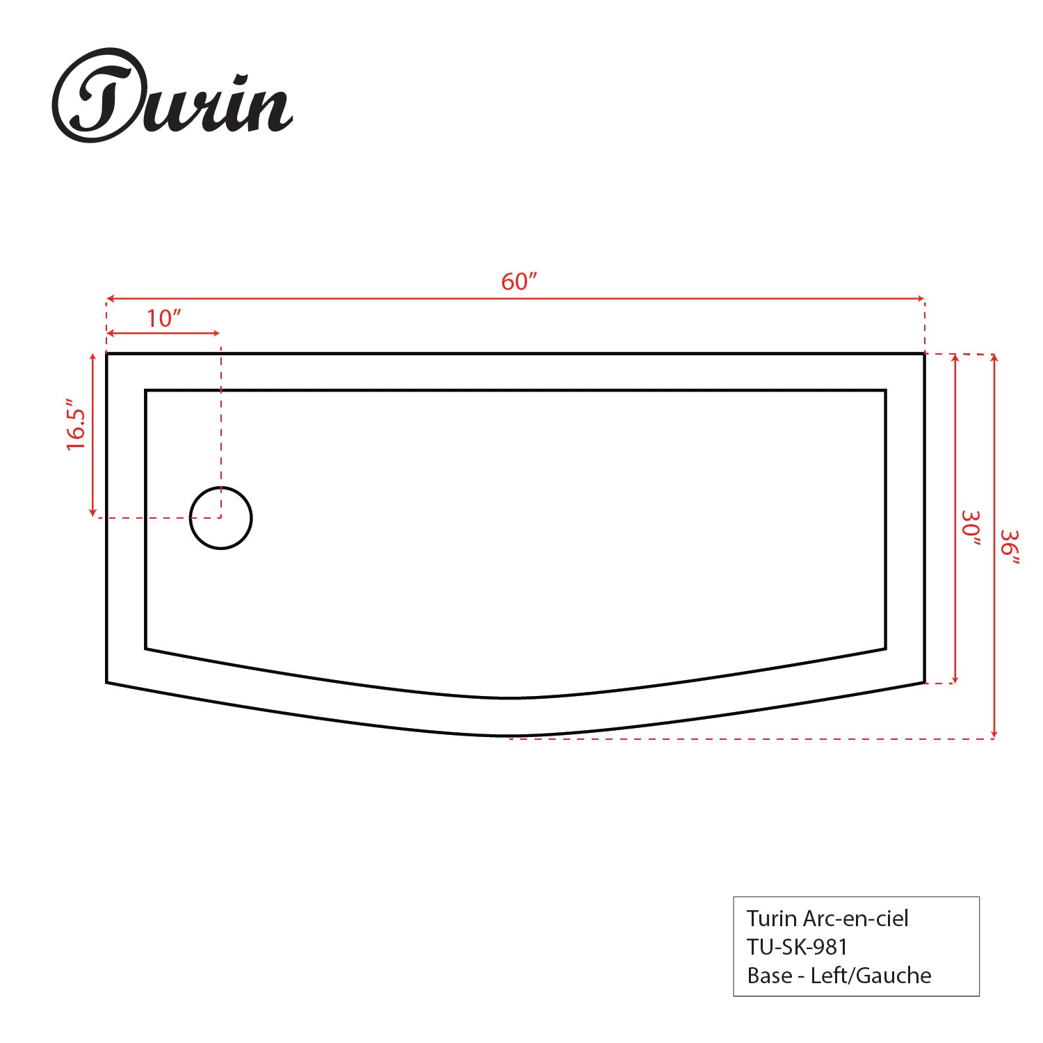 Turin Arc-en-ciel Frameless Bowfront Sliding Shower Kit