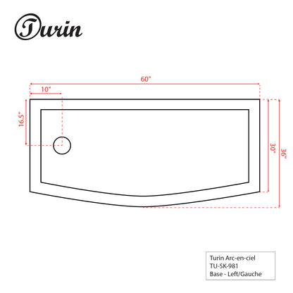 Turin Arc-en-ciel Frameless Bowfront Sliding Shower Kit