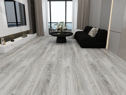 SPC Vinyl Plank Flooring 5.5mm - Light Grey - 7.2&quot;x48&quot; (23.9 sq. ft. per case)