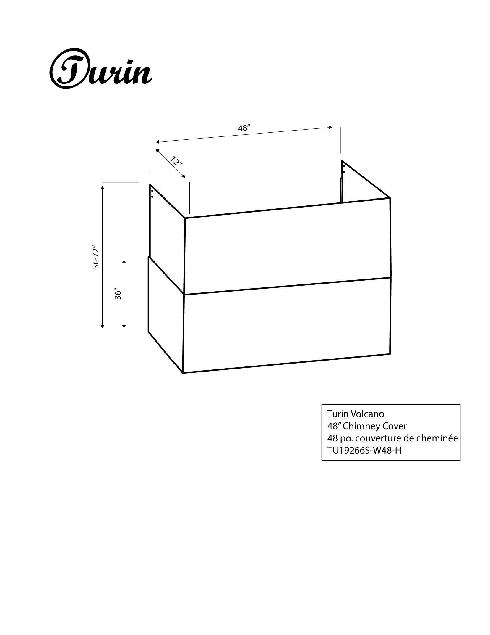 Extension Chimney Assembly - Volcano Range Hood