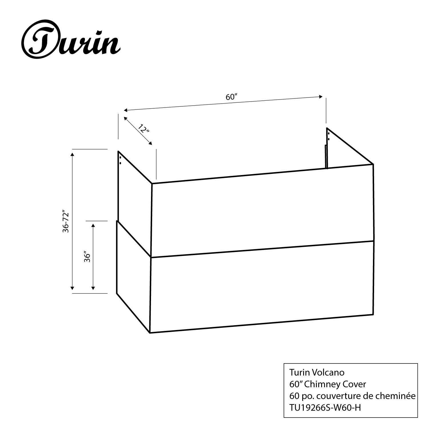 Extension Chimney Assembly - Volcano Range Hood