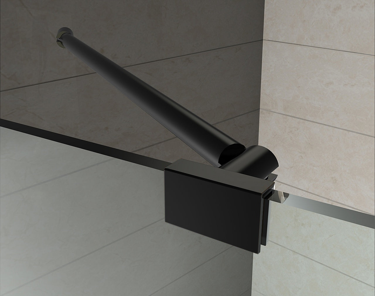 Catane Shower Doors Black Support