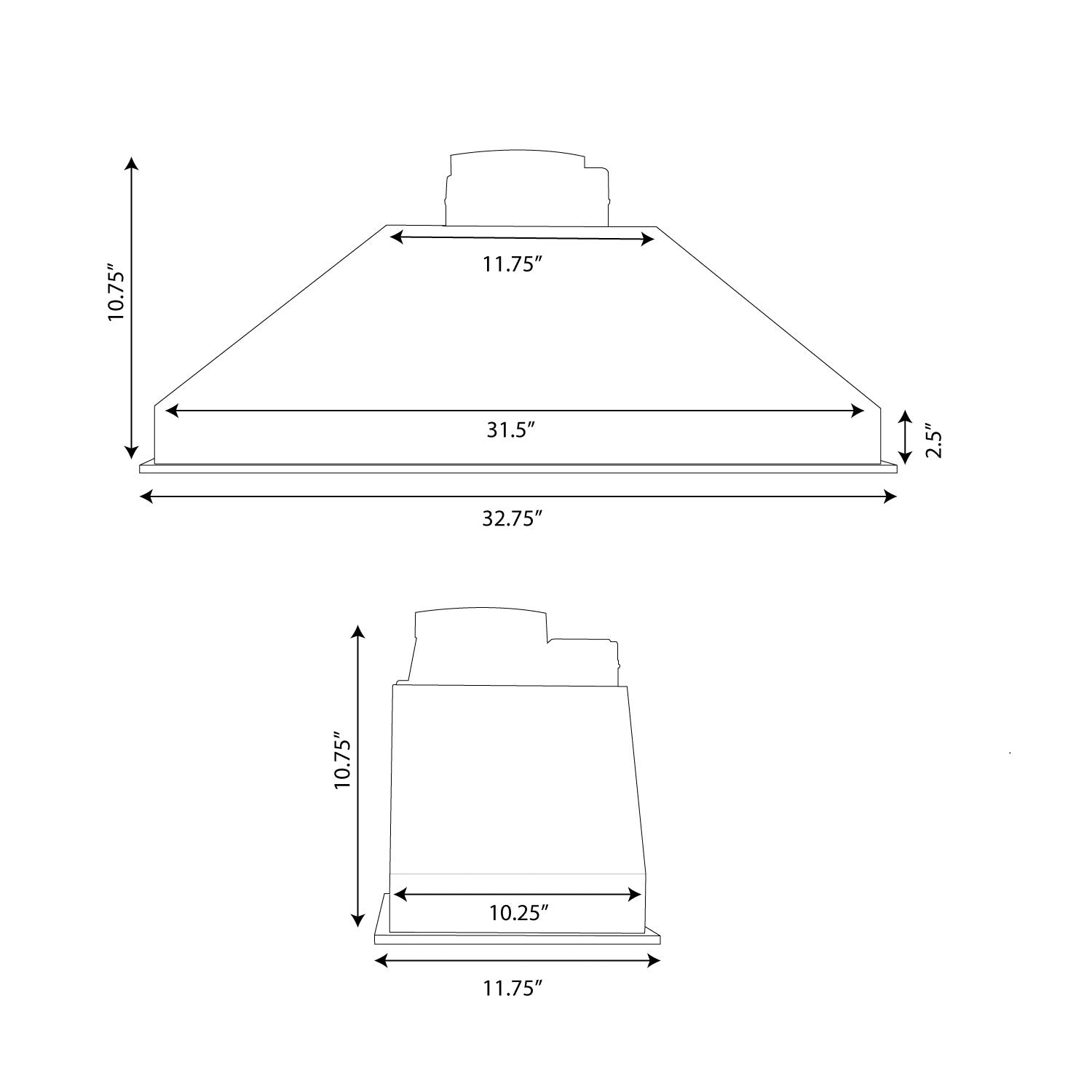 Turin Elite 70 Built-In Undercabinet Range Hood 600 CFM