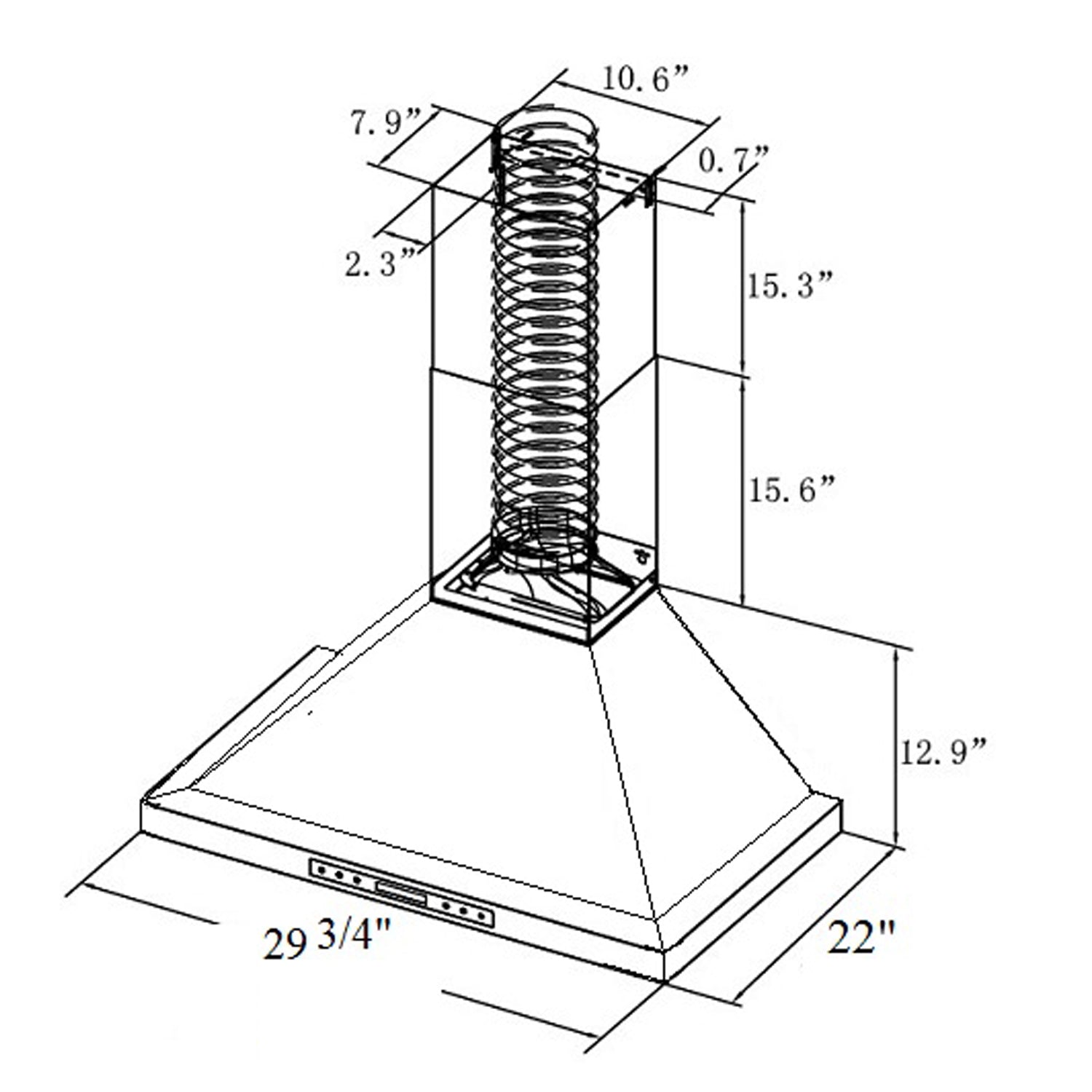 Turin Pinosa Wall Mounted Range Hood