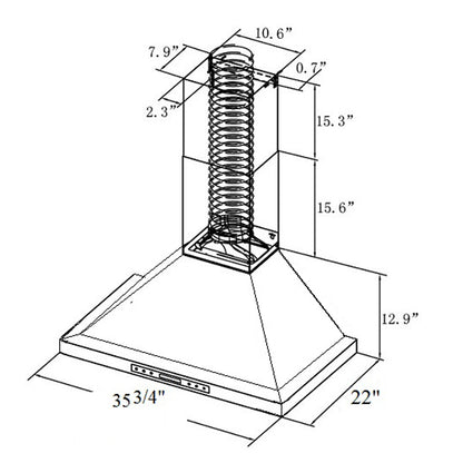 Turin Pinosa Wall Mounted Range Hood