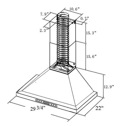 Turin Toscane Wall Mounted Range Hood