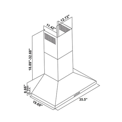 Turin La Bella Wall Mounted Range Hood