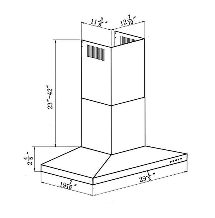Turin Nova Wall Mounted Range Hood — Turin Canada