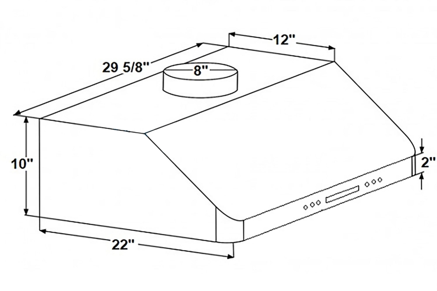 Turin Parma Under Cabinet Range Hood 900 CFM